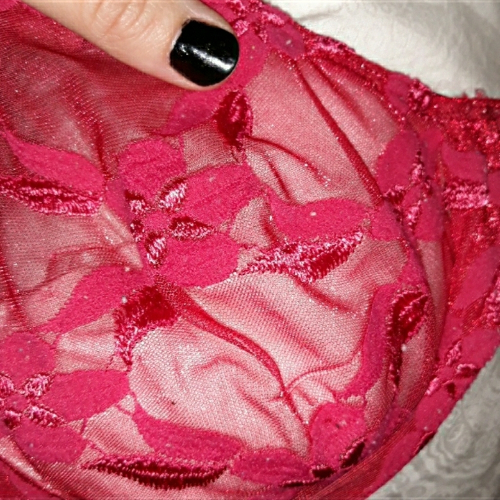 OLGA Red Lace Brassiere Bra 36 D - Picture 3 of 8